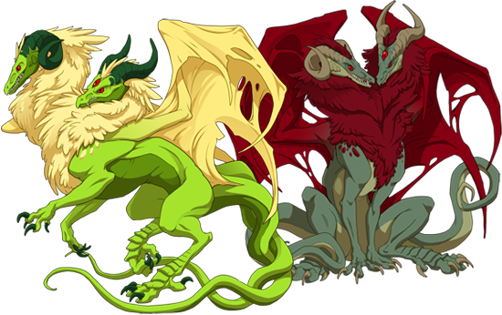 A male and female pair of Aberration dragons.