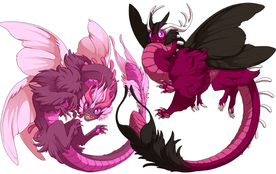 A male and female pair of Aether dragons.