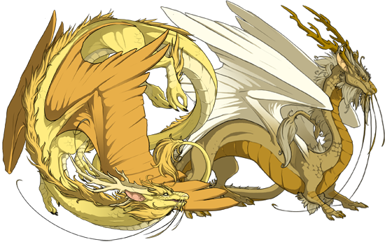 A male and female pair of Imperial dragons.