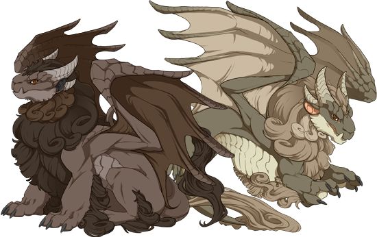 A male and female pair of Obelisk dragons.