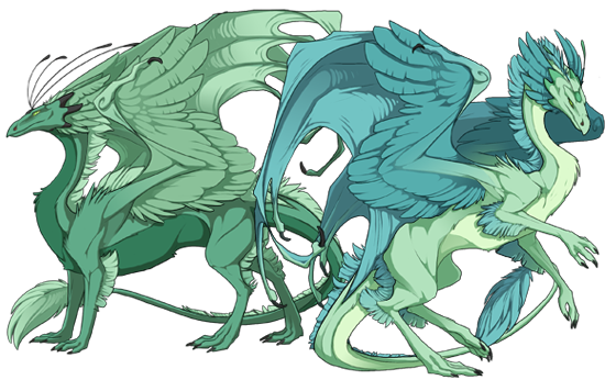 A male and female pair of Skydancer dragons.